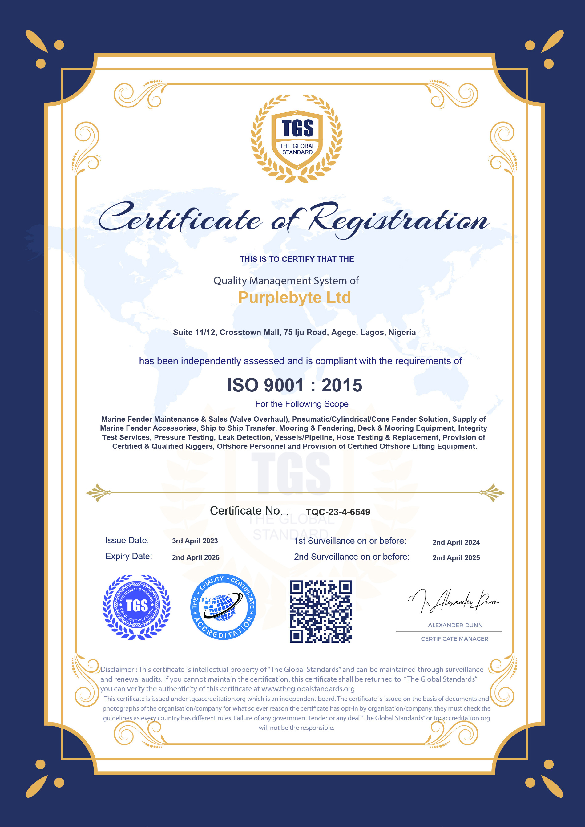 Purplebyte Limited Certification